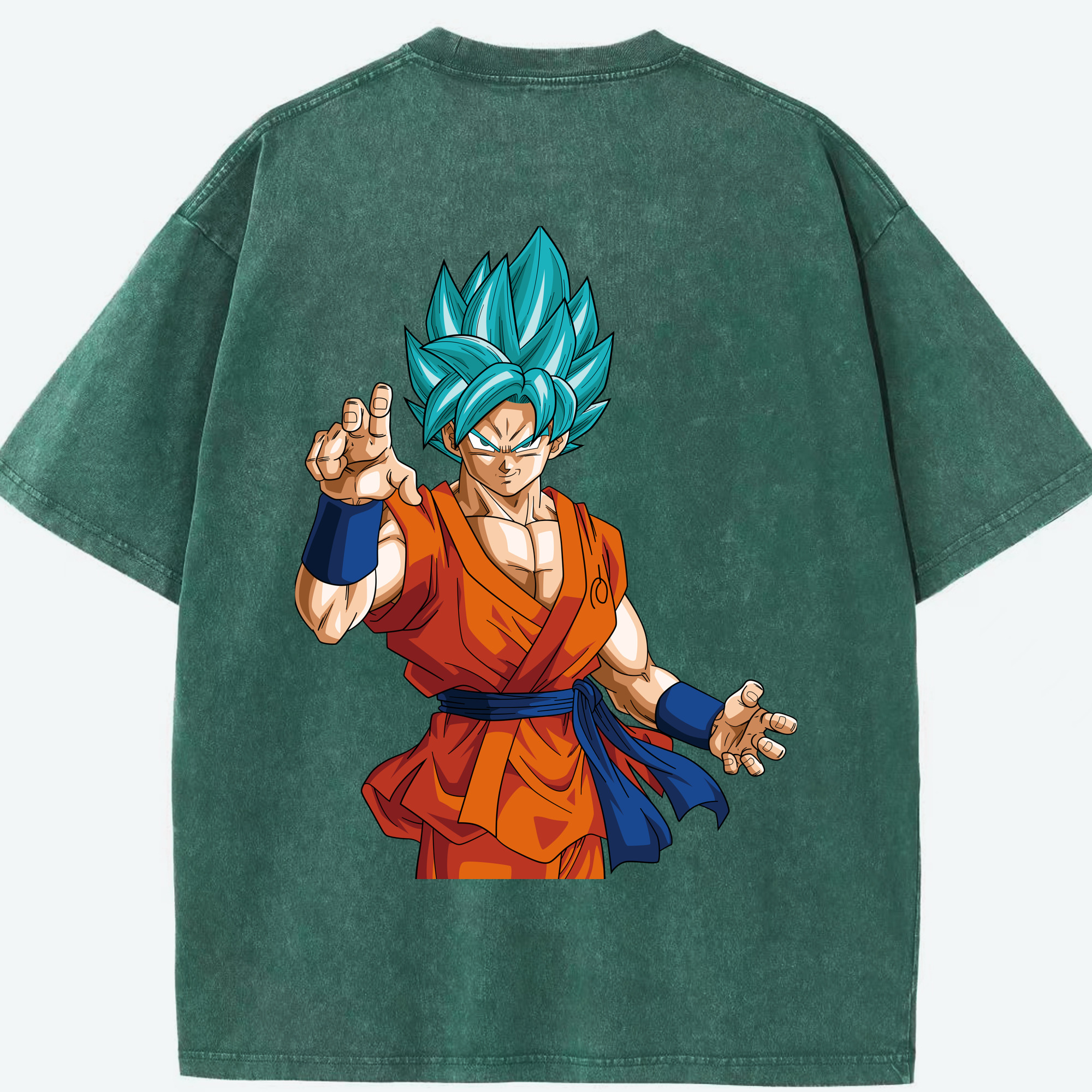 （画像用） ドラゴンボール 孫悟空（そん ごくう）Son Goku カカロット DRAGON BALL Kakarotto 綿100% ヴィンテージ風 半袖Tシャツ（背面プリント）